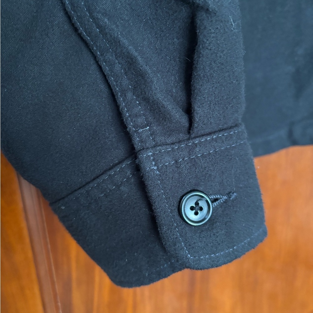 Buck Mason Black Sueded Moleskin Chore Coat with Brass Zipper (Large) - Picture 4 of 6